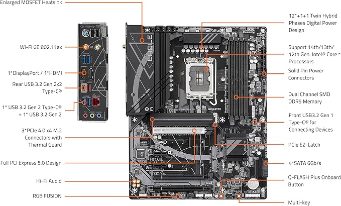 Gigabyte Z790 Eagle AX DDR5 Motherboard Gamingstoreuae Gigabyte Z790 Eagle AX DDR5 Motherboard Gamingstoreuae
